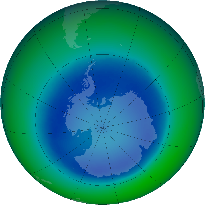 2000-August monthly mean Antarctic ozone